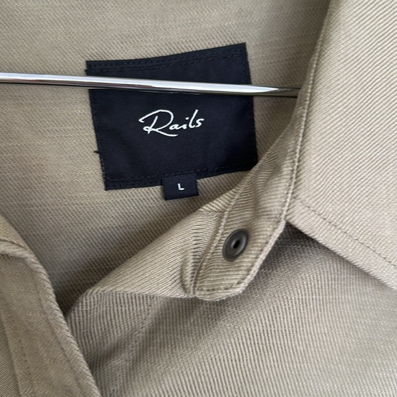 RAILS Loren canteen shirt jacket snap closure & cuffs military green size Large. - Picture 7 of 12